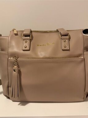 Taupe Tote Bag with Tassel
